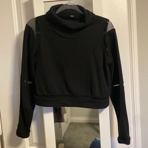 Crop sheer black sweater